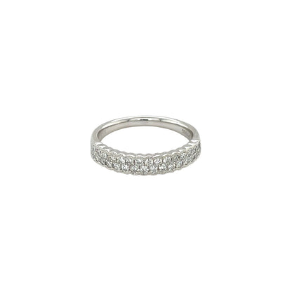 Platinum Double Row Diamond Half-Set Eternity Ring (M)