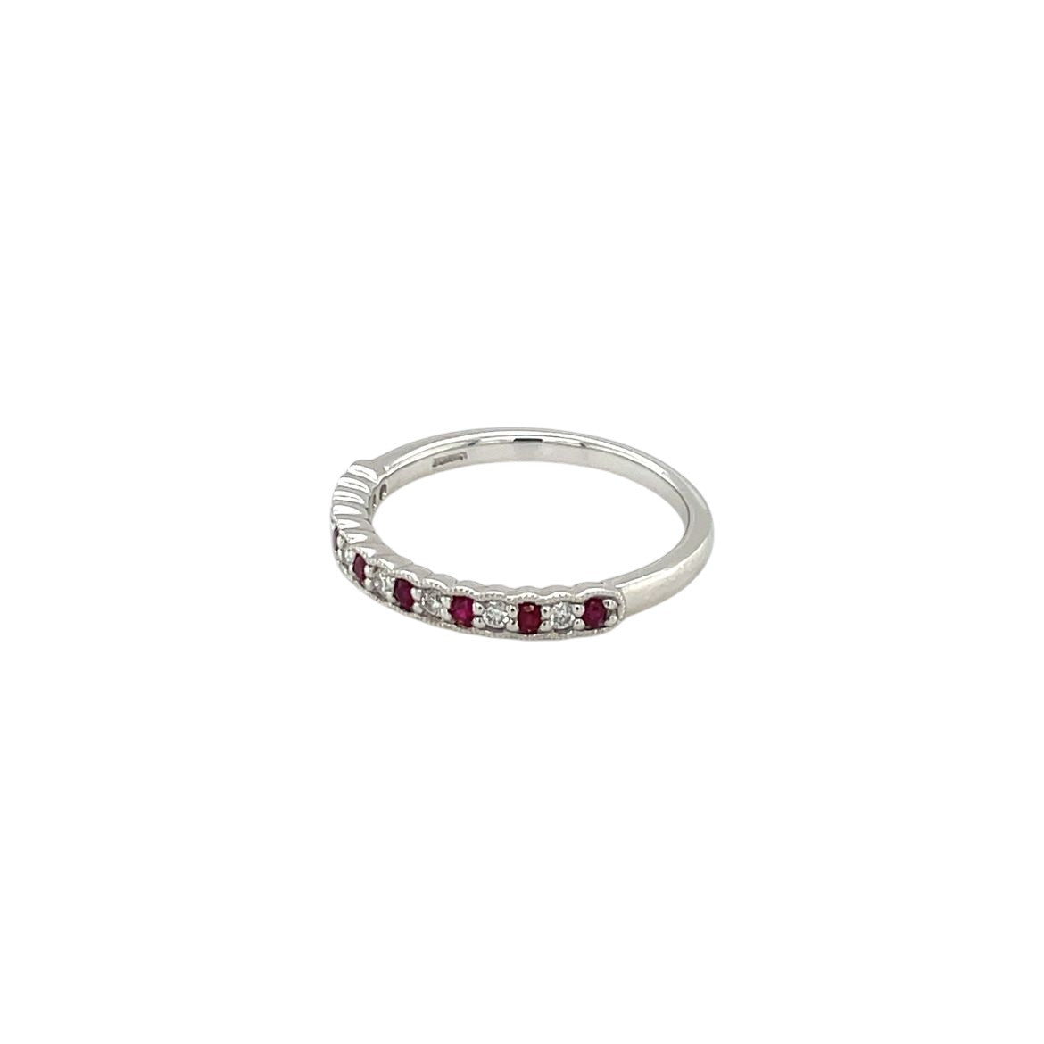 18ct White Gold Ruby & Diamond Eternity Ring (N)