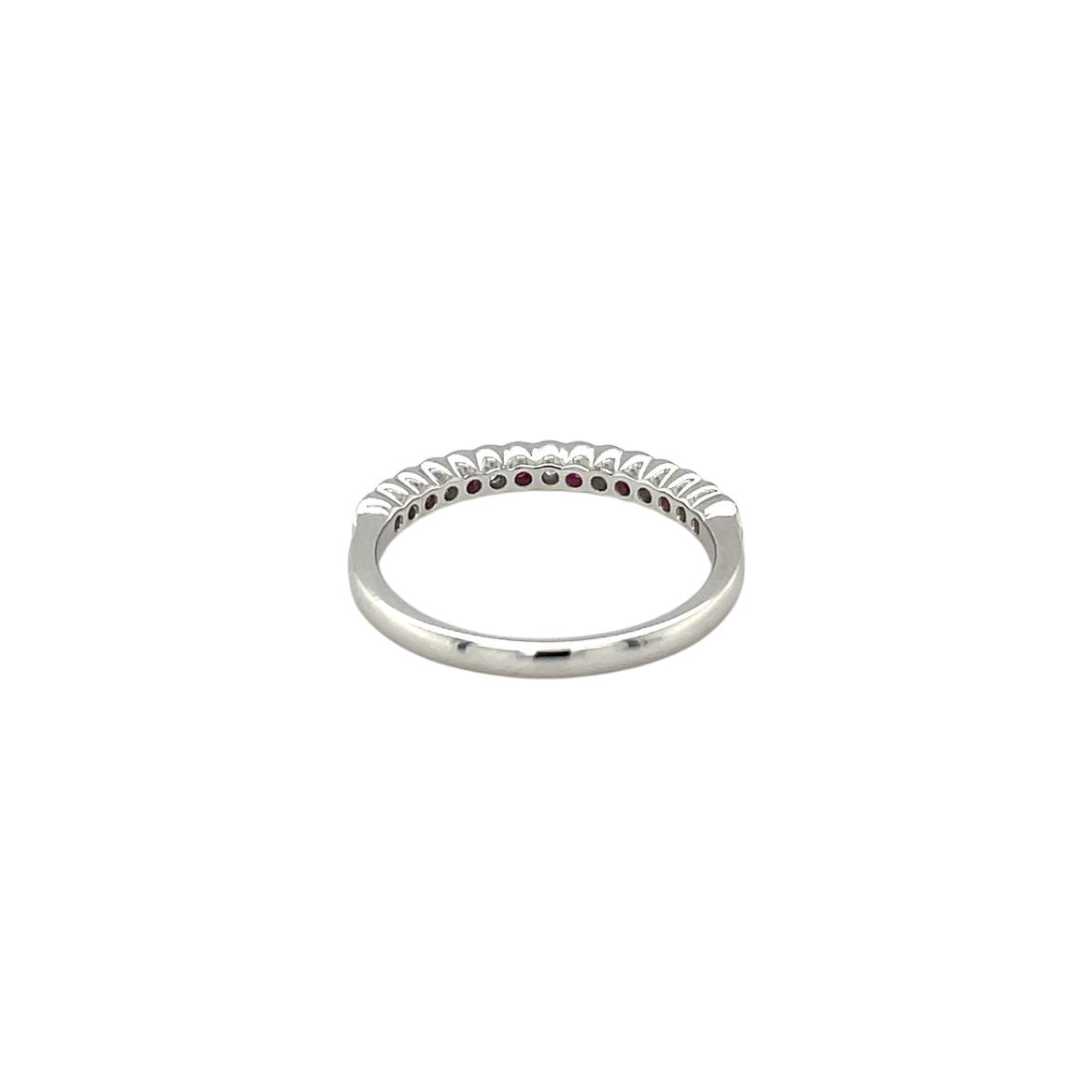 18ct White Gold Ruby & Diamond Half-Set Eternity Ring (N)