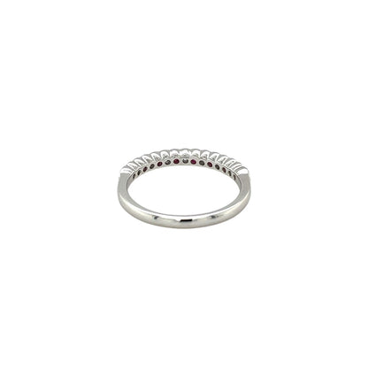 18ct White Gold Ruby & Diamond Half-Set Eternity Ring (N)