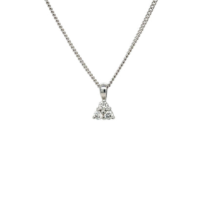 18ct White Gold Triangle Diamond Pendant