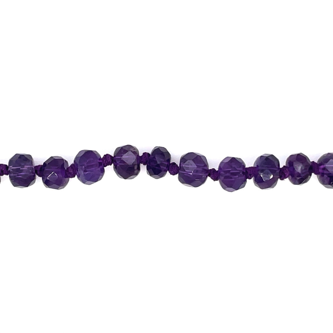 18ct Yellow Gold Amethyst Bead Necklace (16")