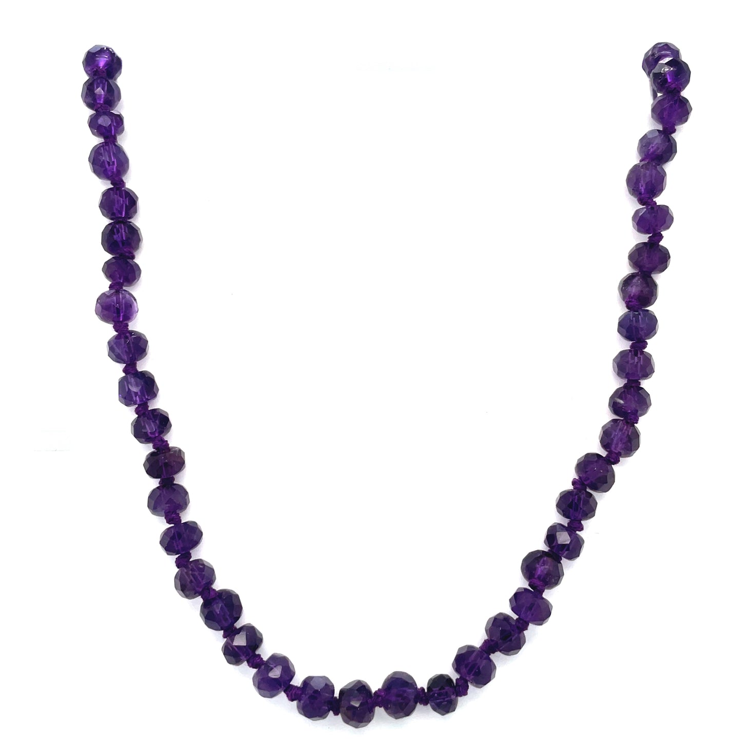 18ct Yellow Gold Amethyst Bead Necklace (16")