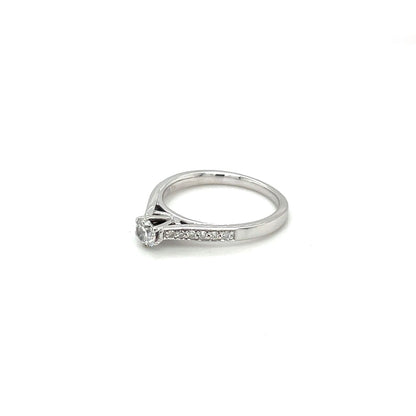 18ct White Gold Diamond Solitaire Ring (I1/2)