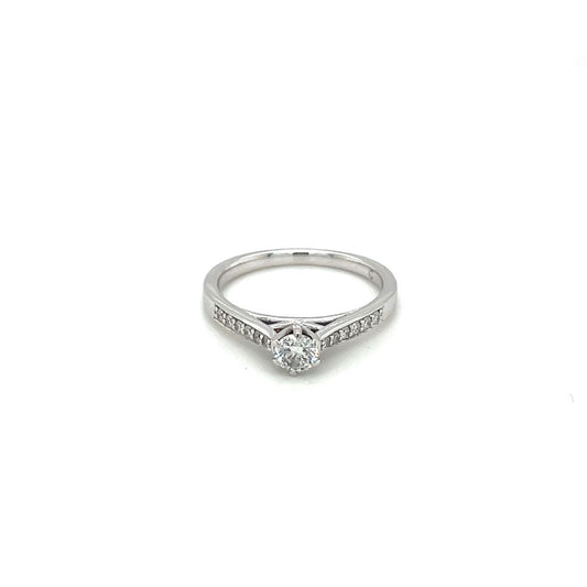 18ct White Gold Diamond Solitaire Ring (I1/2)