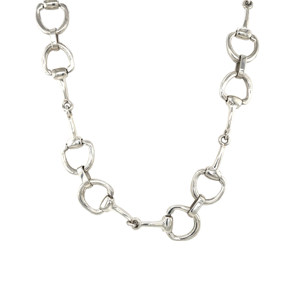 Silver Snaffle Link Chunky Necklace (20")