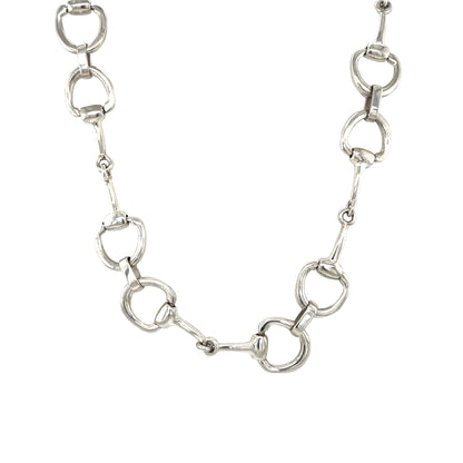 Silver Snaffle Link Chunky Necklace (20")