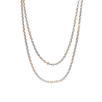 Platinum & 18ct Rose Gold Oval Link Chain (26")