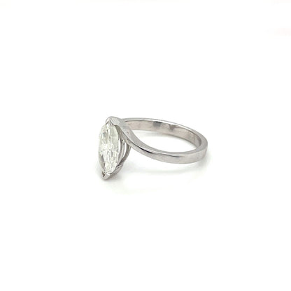 White Gold Marquise Diamond Solitaire Ring