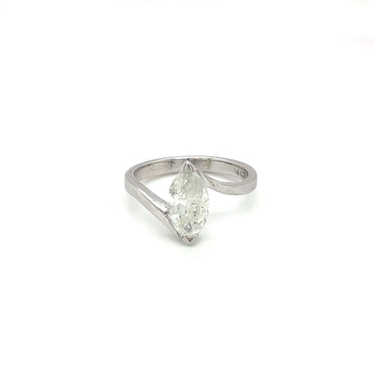White Gold Marquise Diamond Solitaire Ring