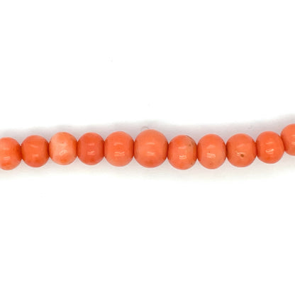 15ct Yellow Gold Coral Bead Choker Necklace