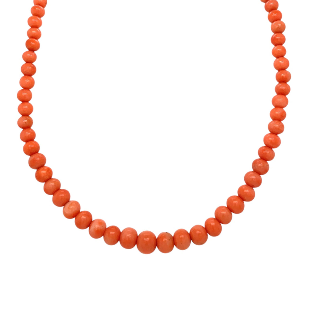 15ct Yellow Gold Coral Bead Choker Necklace