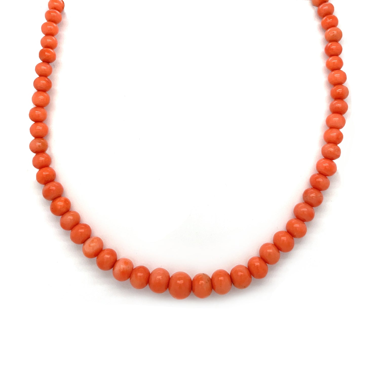 15ct Yellow Gold Coral Bead Choker Necklace