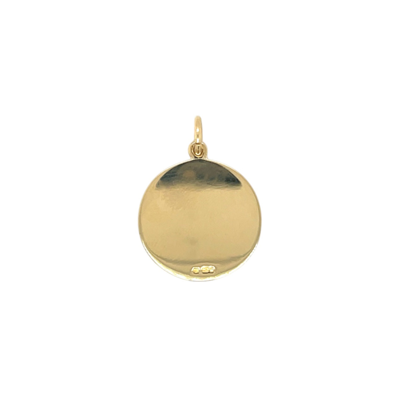 18ct Yellow Gold Plain Circle Pendant (18mm)