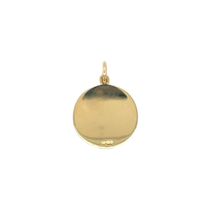 18ct Yellow Gold Plain Circle Pendant (18mm)