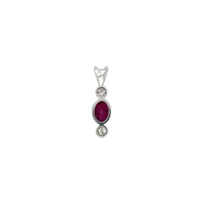Ruby & Diamond White Gold Pendant