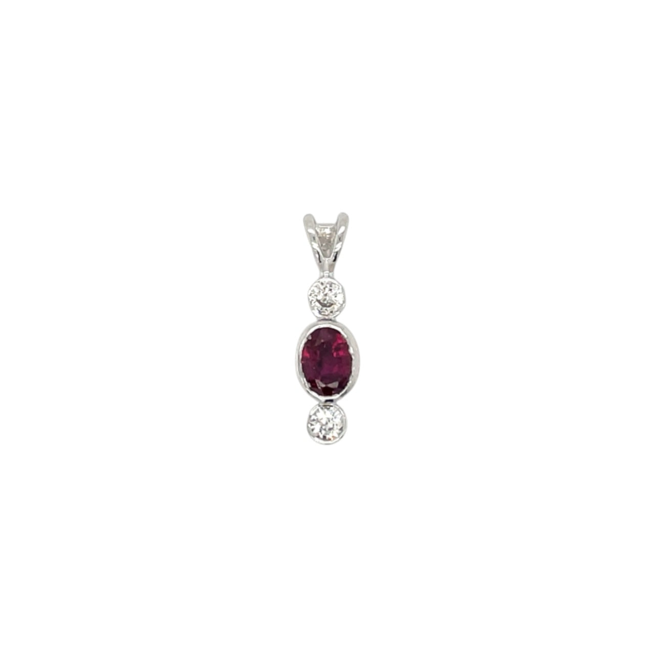 Ruby & Diamond White Gold Pendant