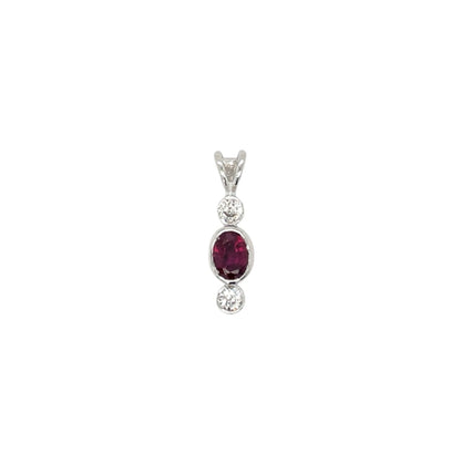 Ruby & Diamond White Gold Pendant