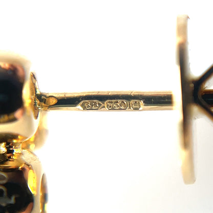 18ct Yellow Gold Diamond Bubble Stud Earrings