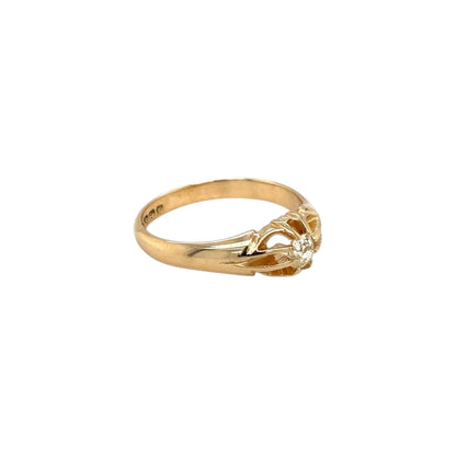 18ct Yellow Gold Antique Old-Cut Diamond Solitaire Ring (R)