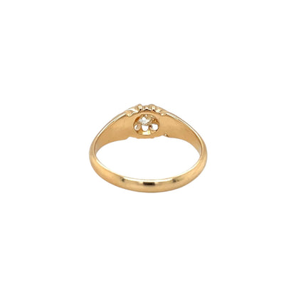 18ct Yellow Gold Antique Old-Cut Diamond Solitaire Ring (R)