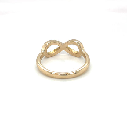 9ct Yellow Gold Diamond Infinity Ring