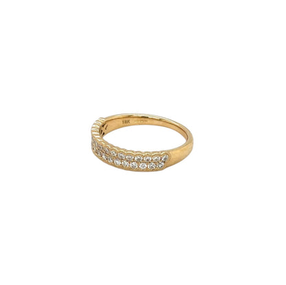 18ct Yellow Gold Double Row Diamond Eternity Ring (M)