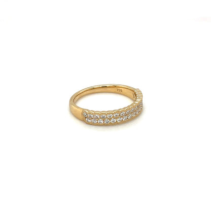 18ct Yellow Gold Double Row Diamond Eternity Ring