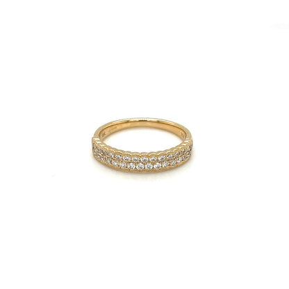 18ct Yellow Gold Double Row Diamond Eternity Ring