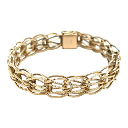 14ct Gold Woven Link Bracelet (7")