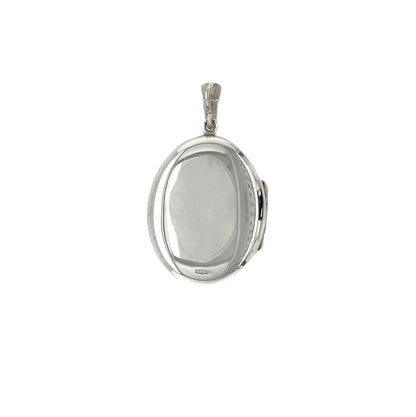 Silver Celtic Knot Oval Locket Pendant (26x20mm) & Chain (16-18")