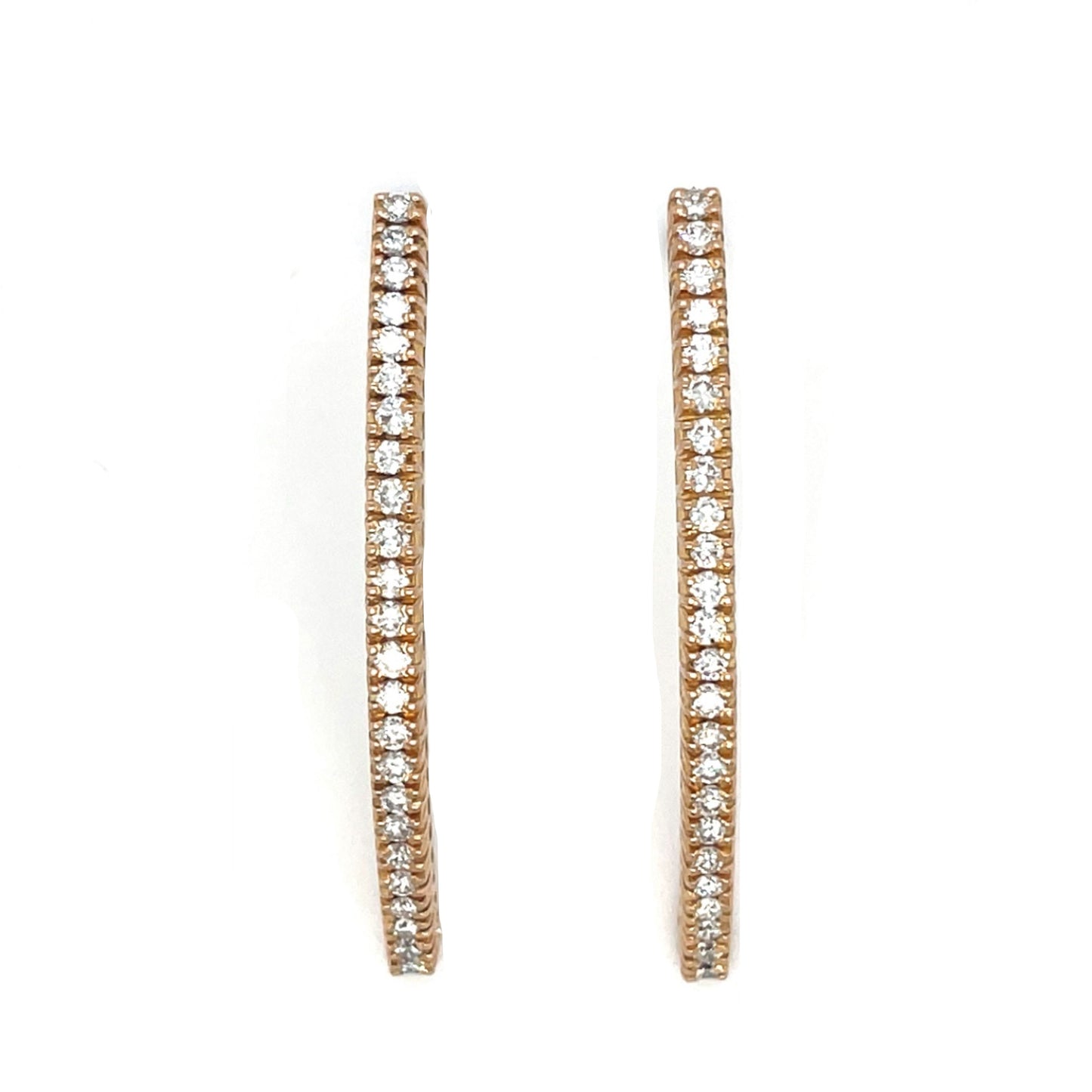 Curved Diamond Line Drop Earrings