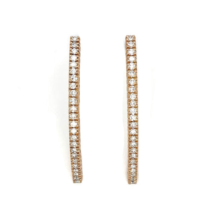 Curved Diamond Line Drop Earrings