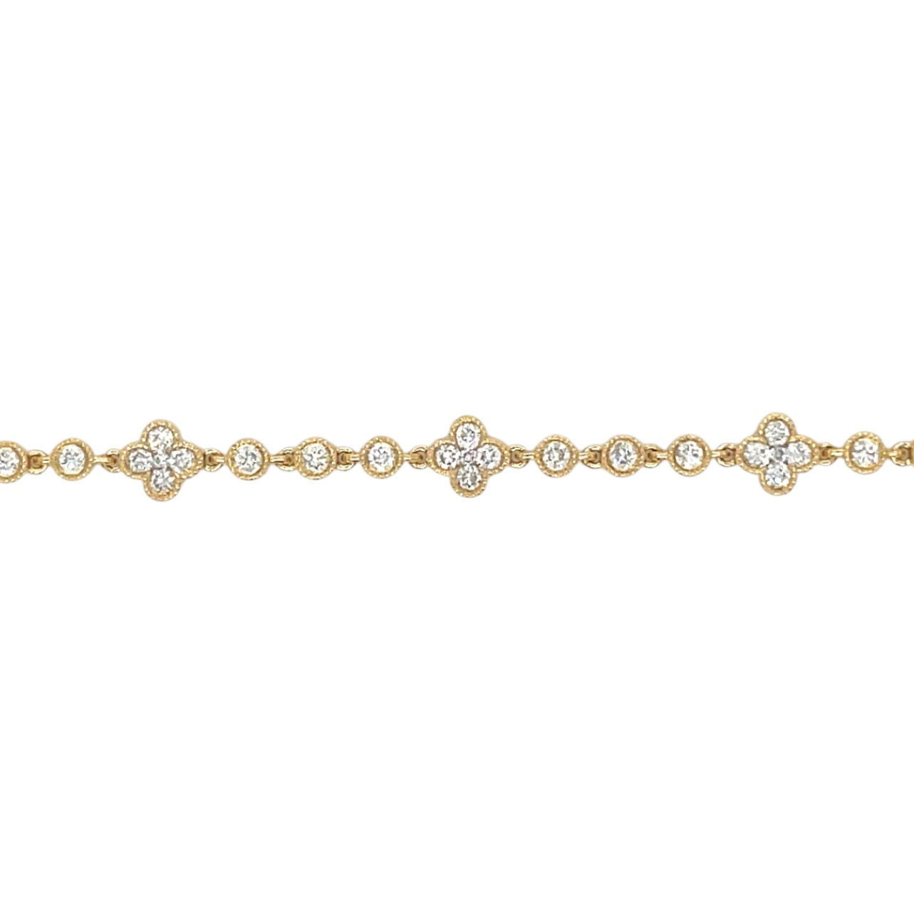 18ct Yellow Gold Diamond-Set Bracelet (7")
