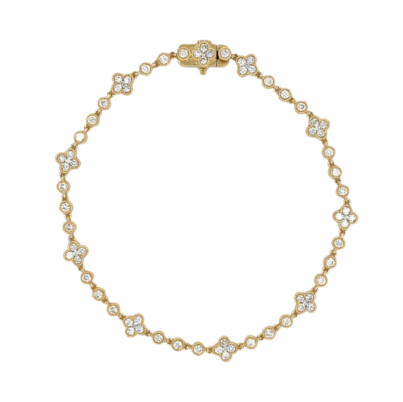 18ct Yellow Gold Diamond-Set Bracelet (7")