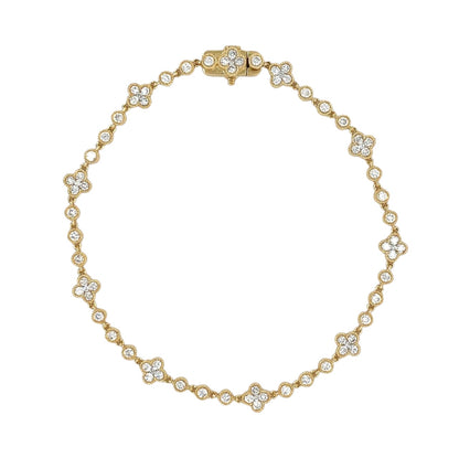 18ct Yellow Gold Diamond-Set Bracelet (7")