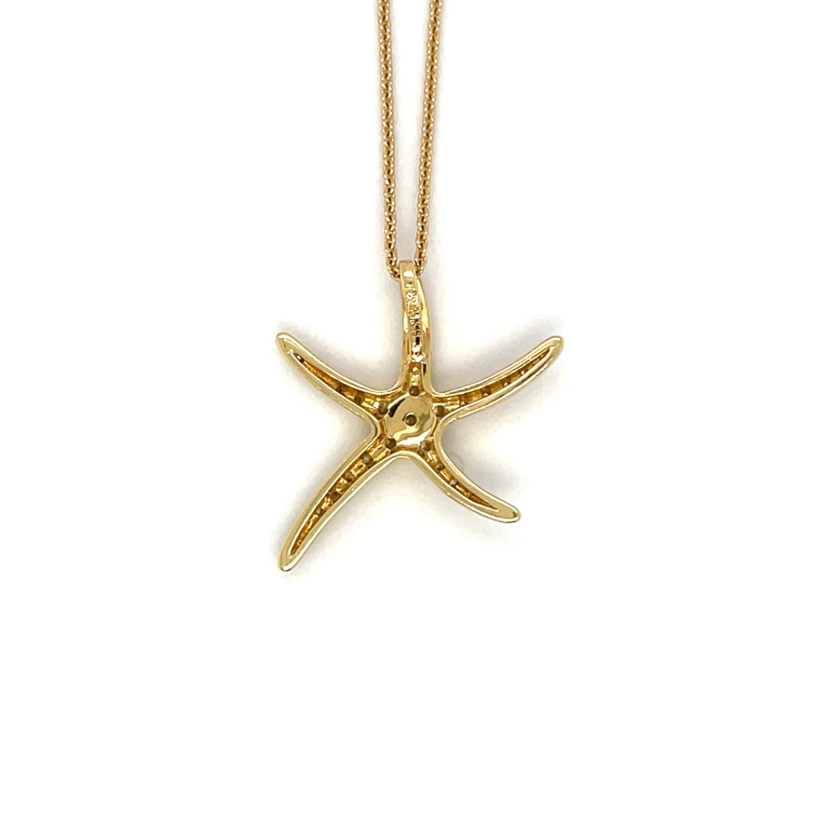 18ct Yellow Gold Diamond-Set Starfish Pendant & Chain
