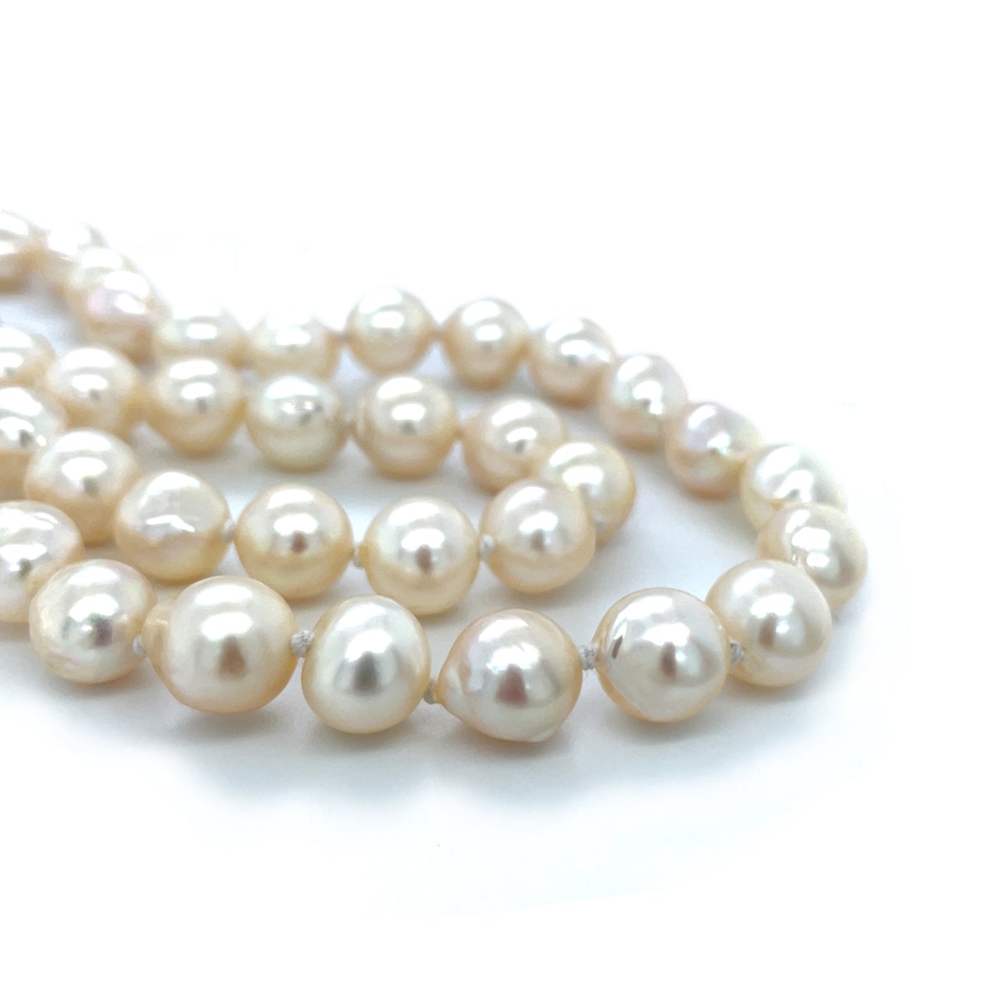 9ct Yellow Gold & Baroque Akoya Pearl Long Necklace (30")