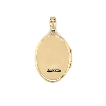 9ct Yellow Gold Engraved Oval Locket