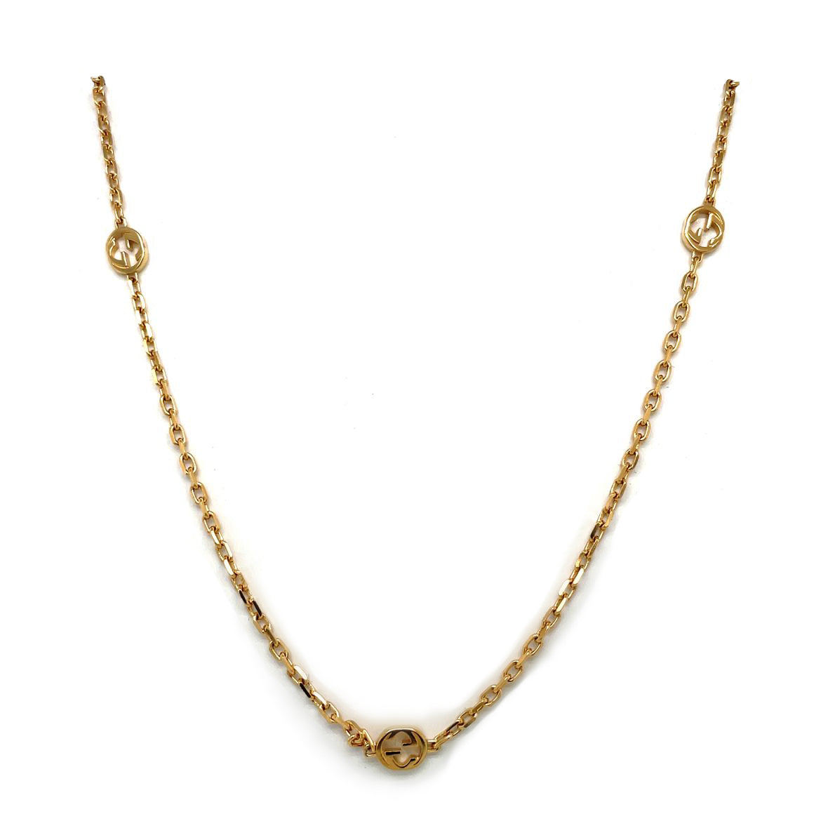 Gucci 18ct Yellow Gold Long Cable Chain Necklace (34")
