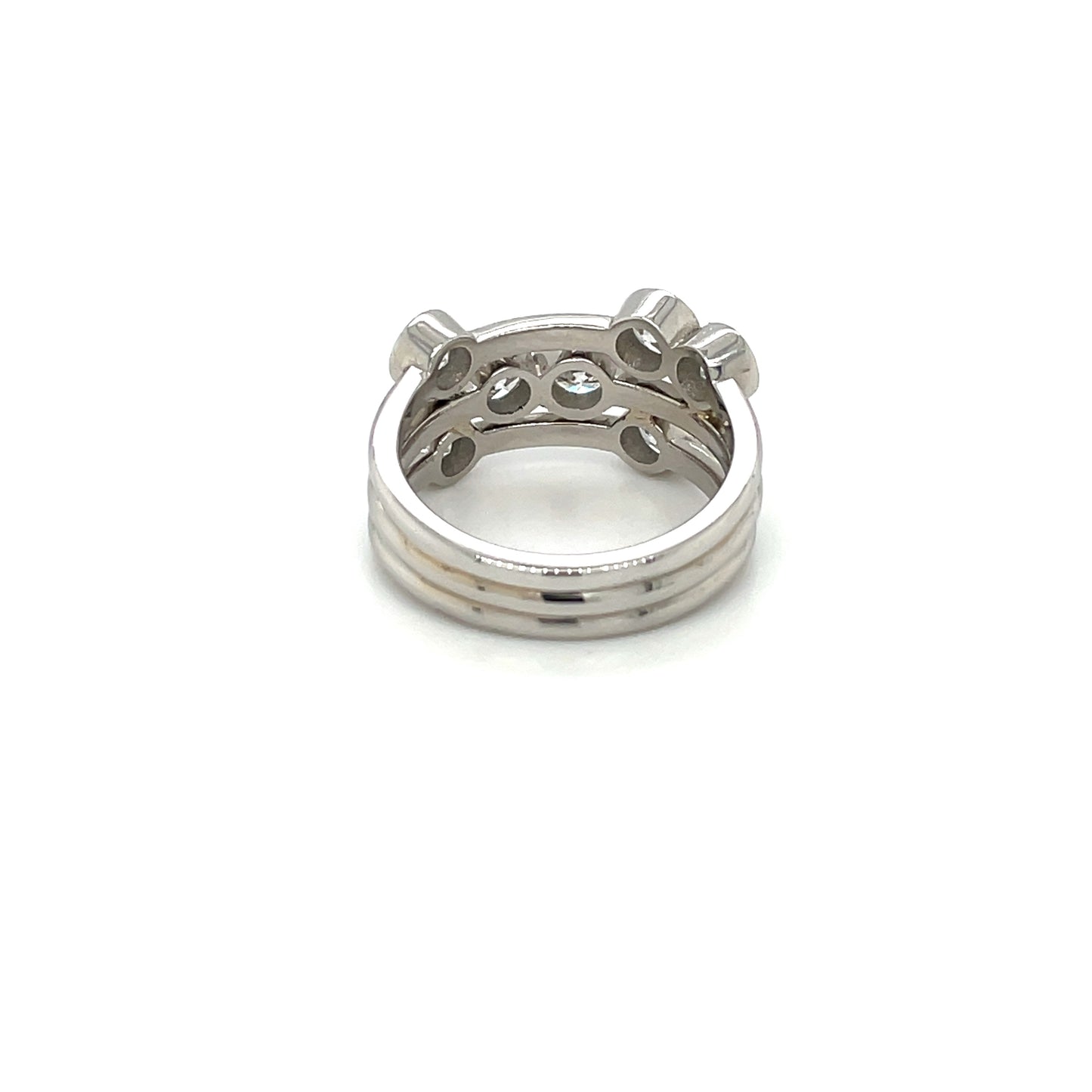 Platinum Wide Diamond Bubble Ring