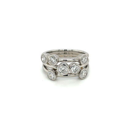 Platinum Wide Diamond Bubble Ring