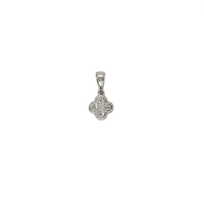 18ct White Gold Diamond Clover Pendant