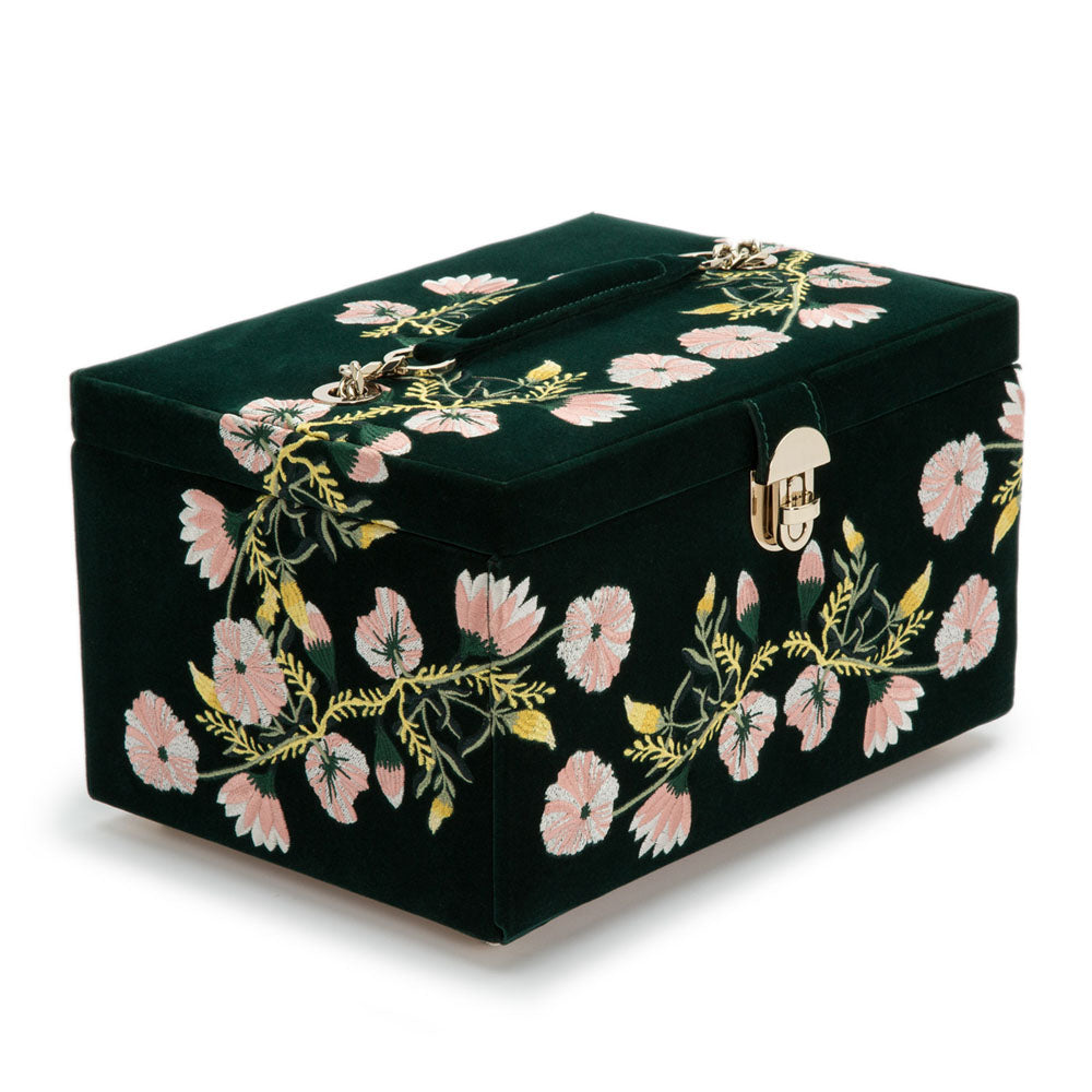 Wolf 1834 Zoe Medium Jewellery Box (Forest Green)