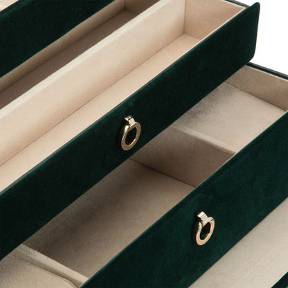 Wolf 1834 Zoe Medium Jewellery Box (Forest Green)