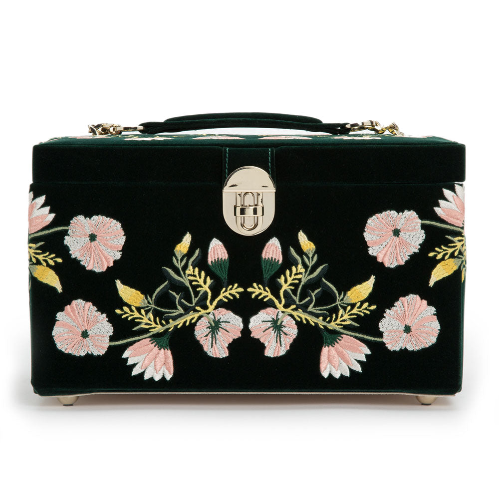 Wolf 1834 Zoe Medium Jewellery Box (Forest Green)