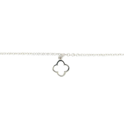Silver Clover Charm Bracelet (7.5")