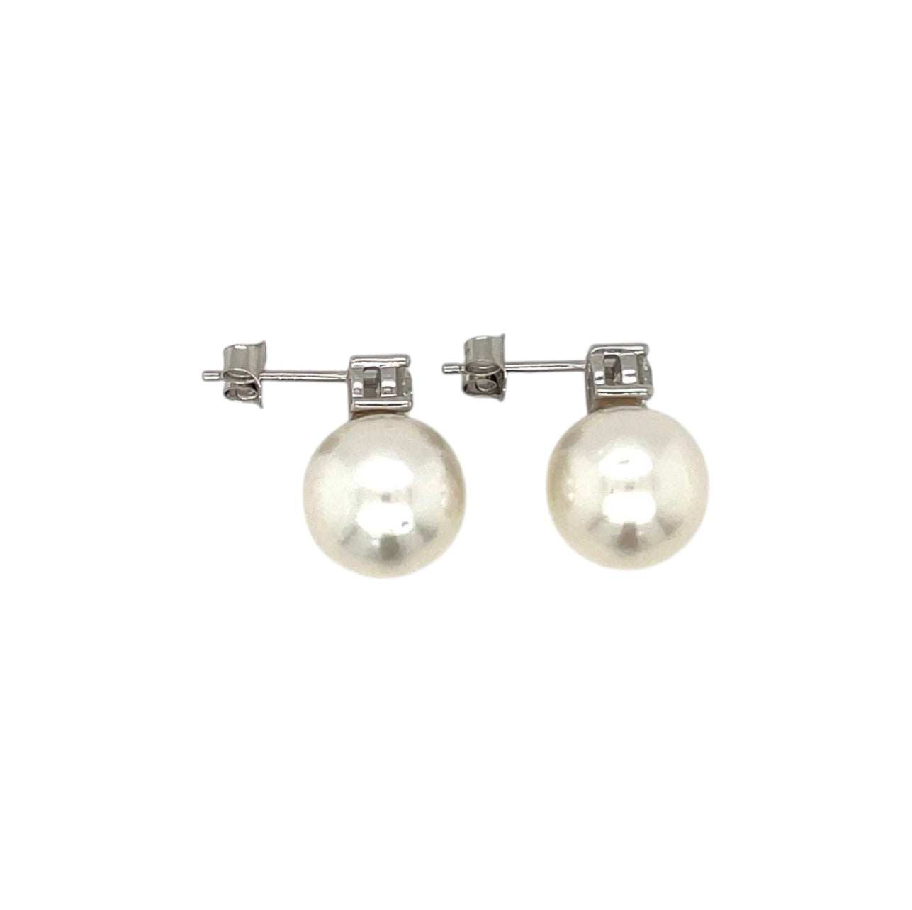 18ct White Gold Southsea Pearl & Diamond Studs