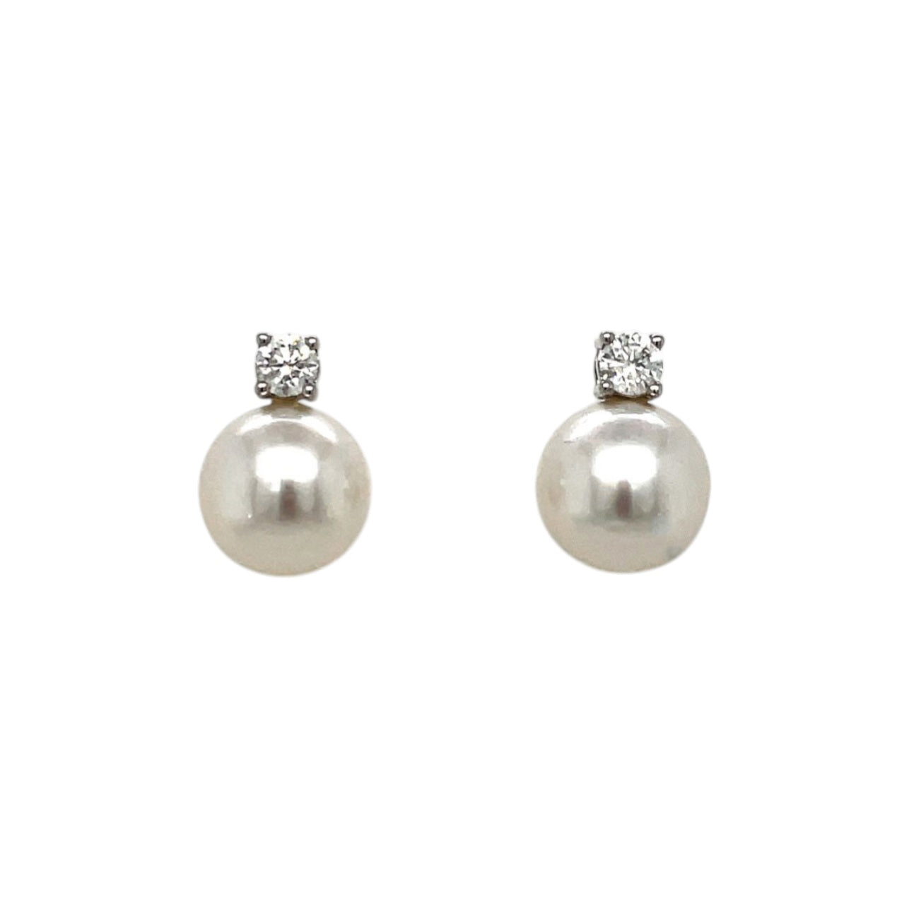 18ct White Gold Southsea Pearl & Diamond Studs