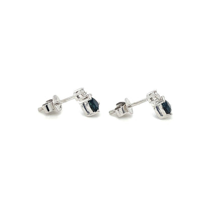 18ct White Gold Sapphire & Diamond Drop Earrings